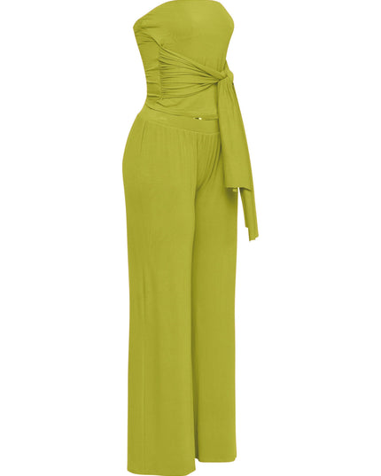 After Party Energy Strapless Tie Jumpsuit - Muvin 