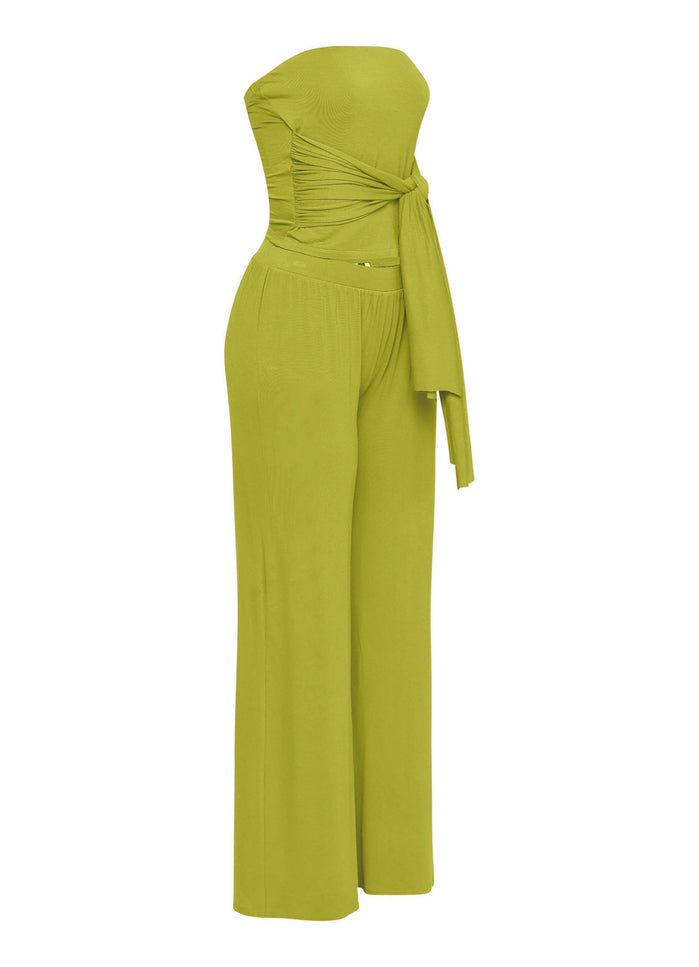 After Party Energy Strapless Tie Jumpsuit - Muvin 