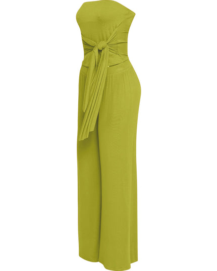 After Party Energy Strapless Tie Jumpsuit - Muvin 