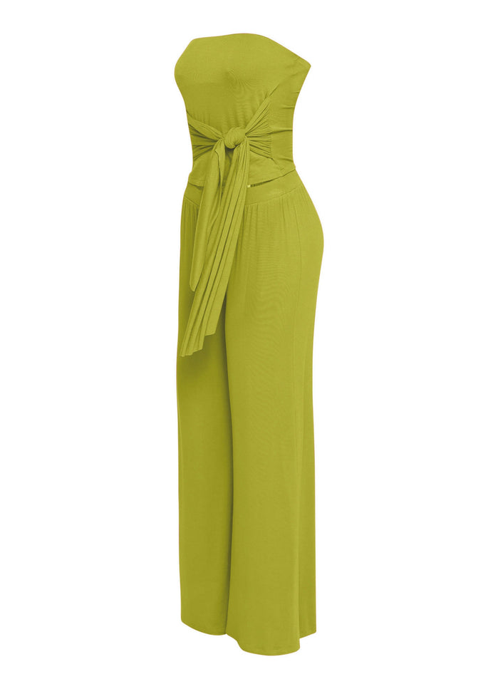 After Party Energy Strapless Tie Jumpsuit - Muvin 