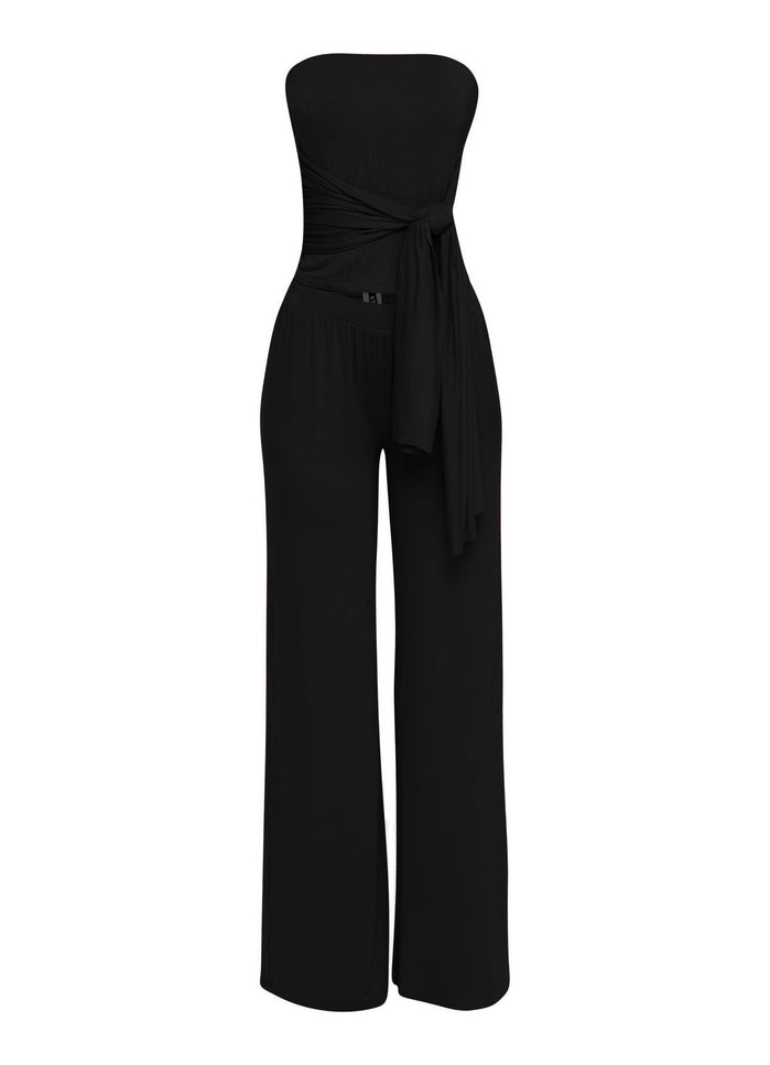 After Party Energy Strapless Tie Jumpsuit - Muvin 