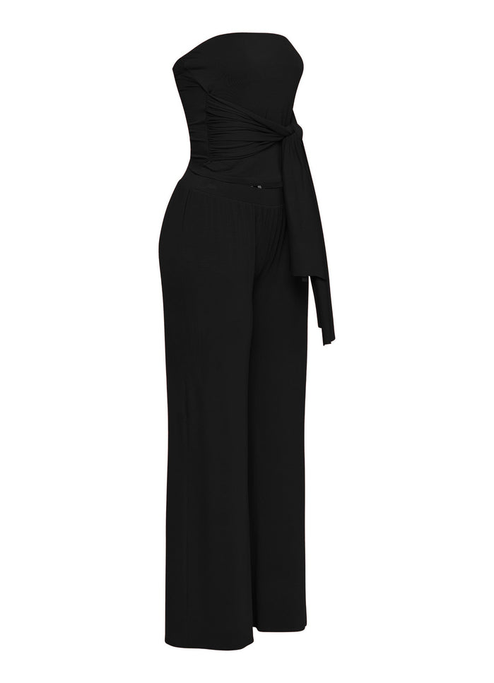 After Party Energy Strapless Tie Jumpsuit - Muvin 
