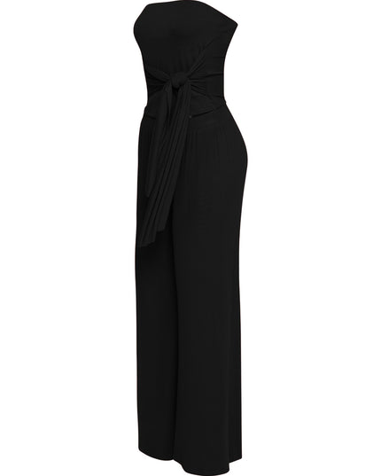 After Party Energy Strapless Tie Jumpsuit - Muvin 