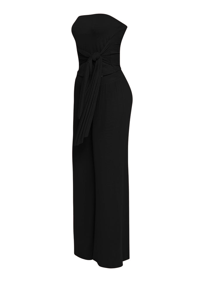 After Party Energy Strapless Tie Jumpsuit - Muvin 