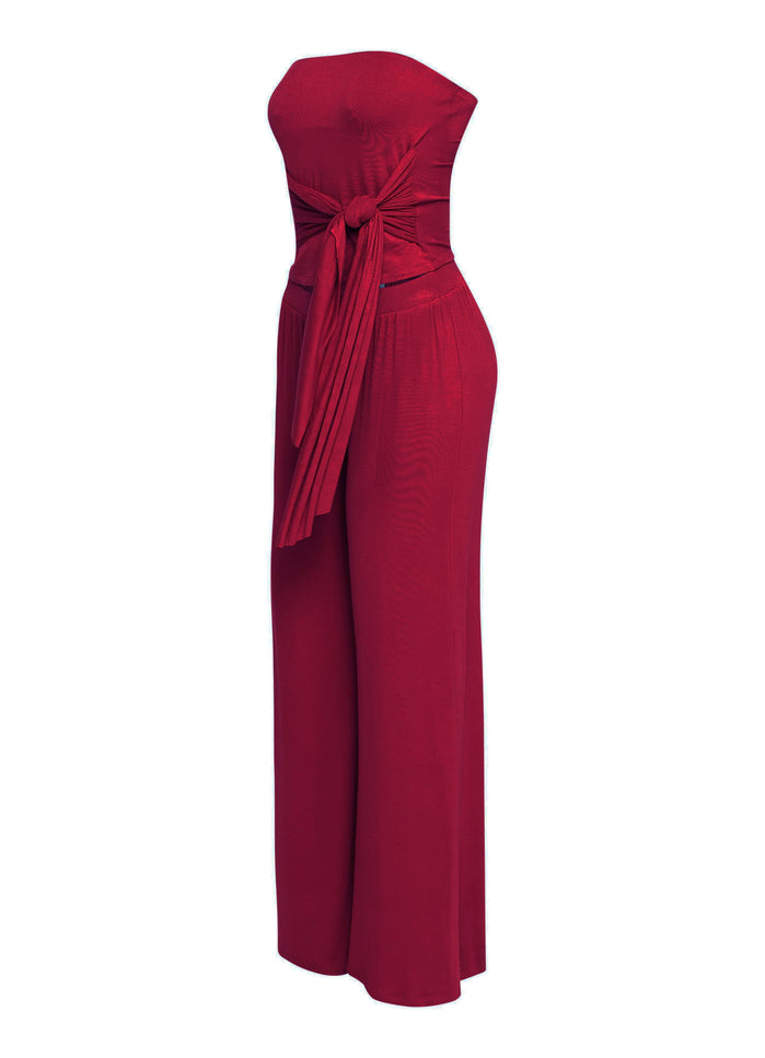 After Party Energy Strapless Tie Jumpsuit - Muvin 