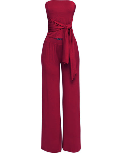 After Party Energy Strapless Tie Jumpsuit - Muvin 