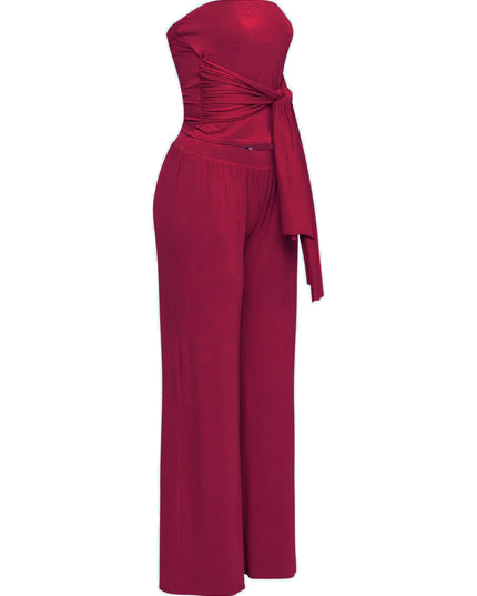 After Party Energy Strapless Tie Jumpsuit - Muvin 