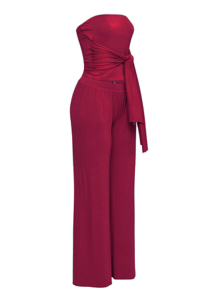 After Party Energy Strapless Tie Jumpsuit - Muvin 