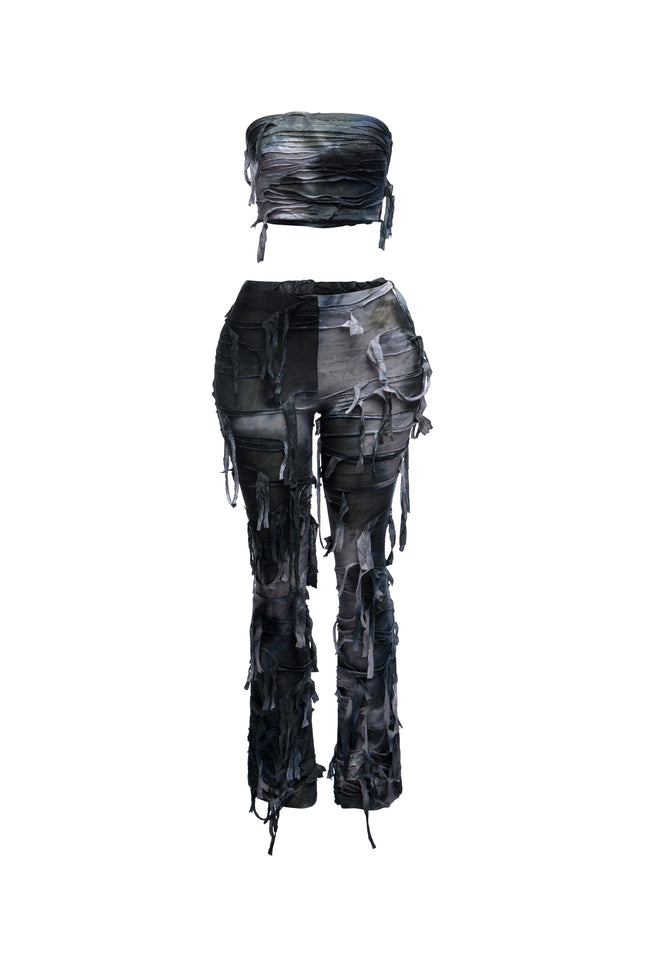 Distressed Tube top and pants set - Muvin 