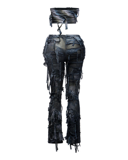 Distressed Tube top and pants set - Muvin 