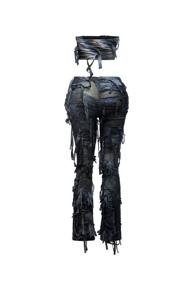 Distressed Tube top and pants set - Muvin 