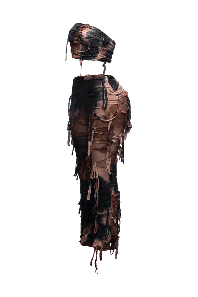 Distressed Tube top and pants set - Muvin 
