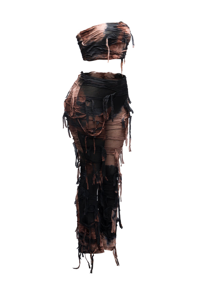 Distressed Tube top and pants set - Muvin 