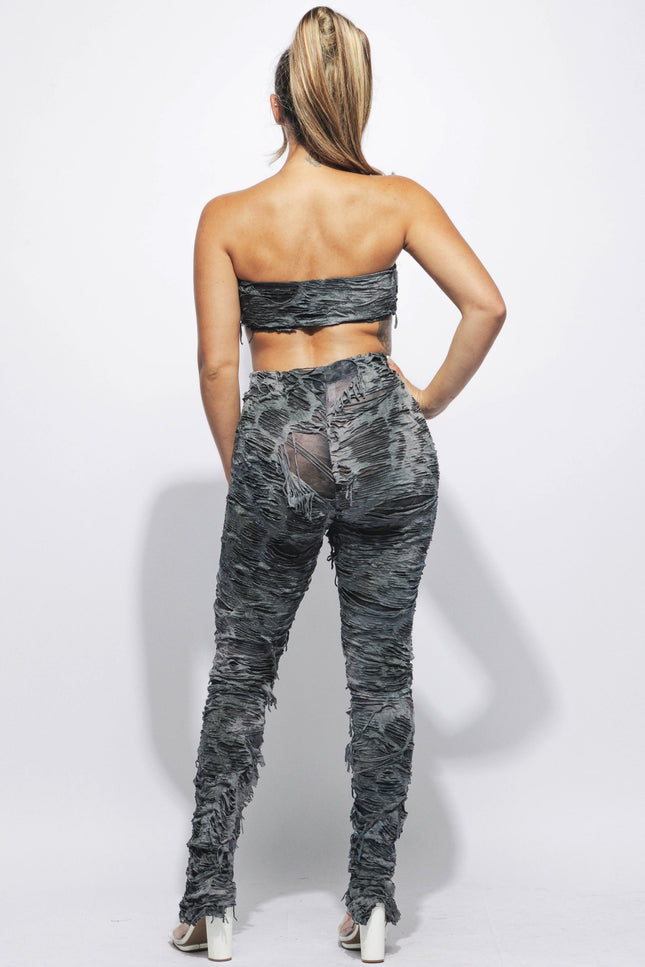 Bandeau top & pants set - Muvin 
