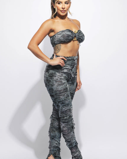 Bandeau top & pants set - Muvin 