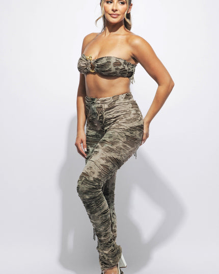Bandeau top & pants set - Muvin 