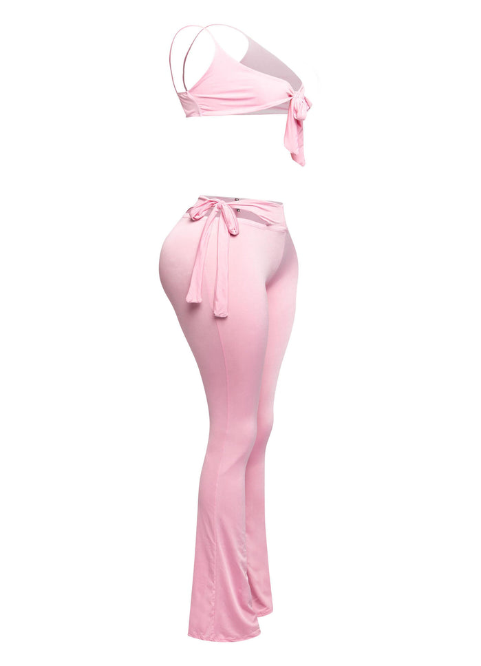 Bow detailed cut-out sexy pants top - Muvin 