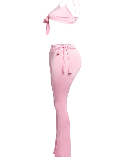Bow detailed cut-out sexy pants top - Muvin 
