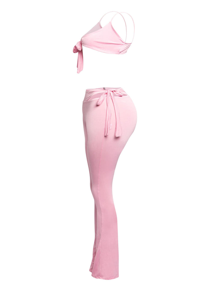 Bow detailed cut-out sexy pants top - Muvin 