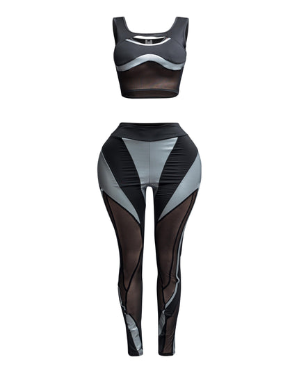 Cut Out Detailed Top and Leggings Set - Muvin 