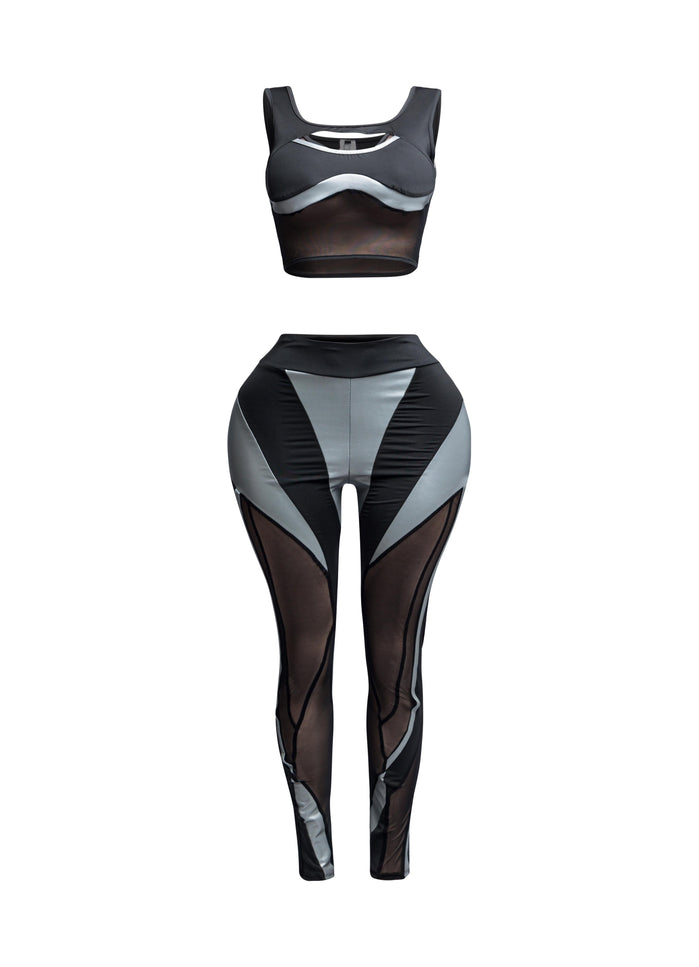 Cut Out Detailed Top and Leggings Set - Muvin 