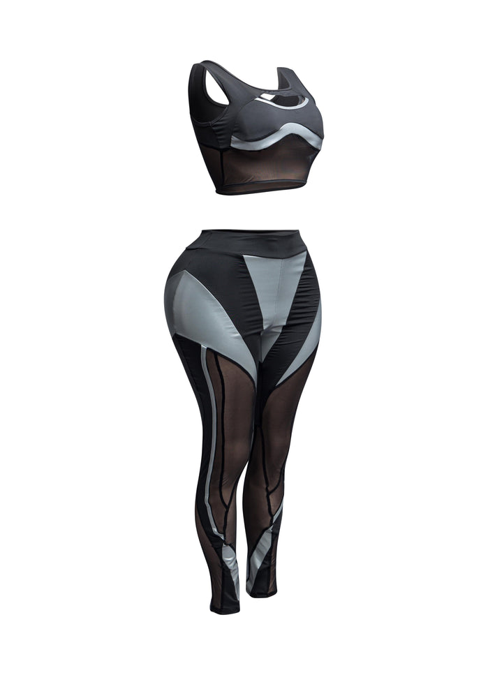 Cut Out Detailed Top and Leggings Set - Muvin 