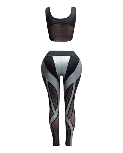 Cut Out Detailed Top and Leggings Set - Muvin 