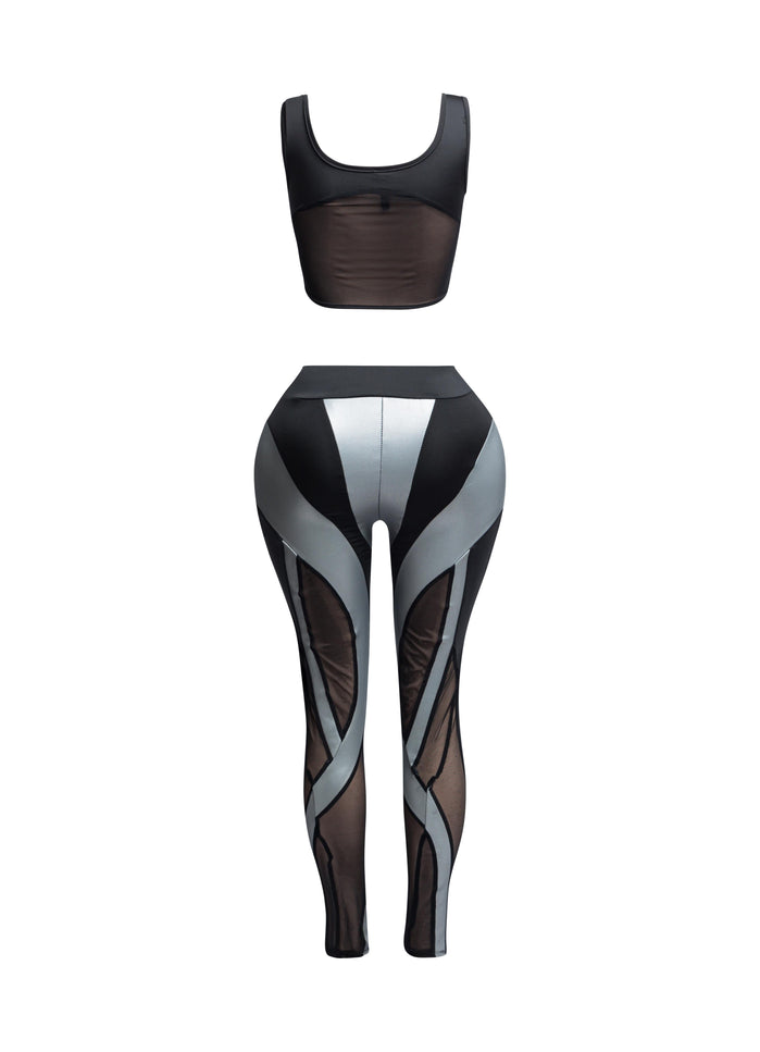 Cut Out Detailed Top and Leggings Set - Muvin 