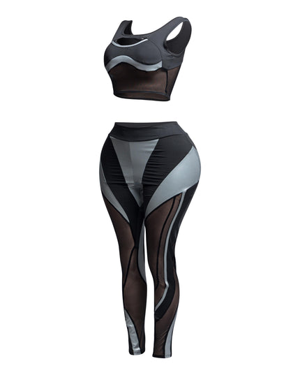 Cut Out Detailed Top and Leggings Set - Muvin 