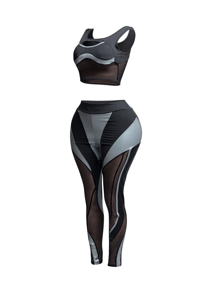 Cut Out Detailed Top and Leggings Set - Muvin 