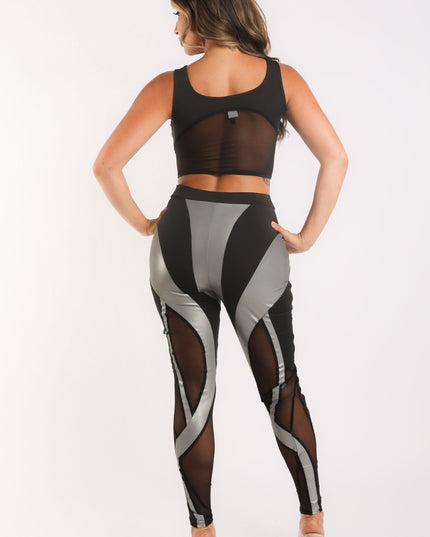 Cut Out Detailed Top and Leggings Set - Muvin 