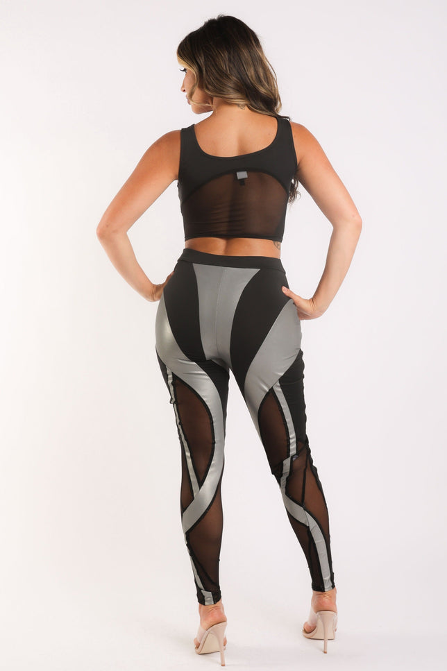Cut Out Detailed Top and Leggings Set - Muvin 