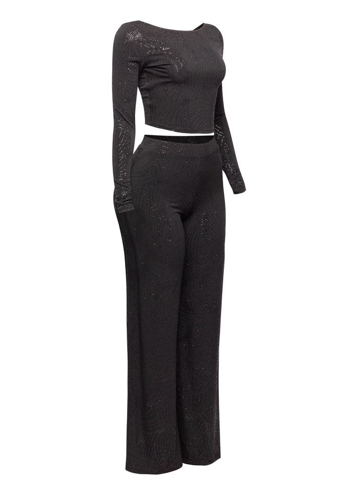 Glittered open back top and pant set - Muvin 