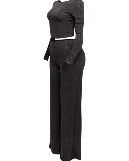 Glittered open back top and pant set - Muvin 