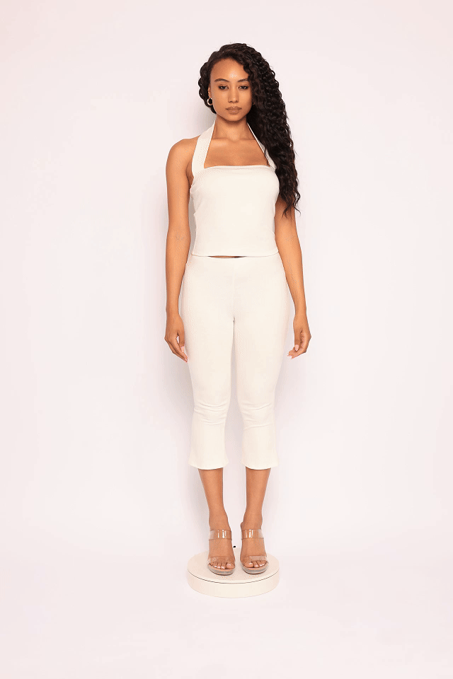 Halter neck top & capri leggings set - Muvin 