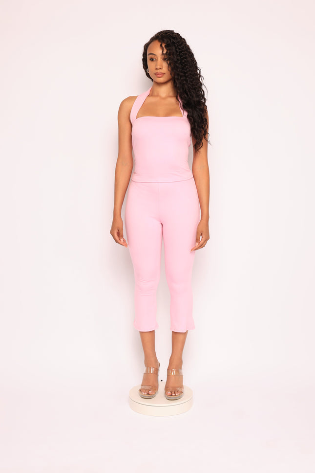 Halter neck top & capri leggings set - Muvin 