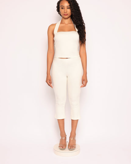 Halter neck top & capri leggings set - Muvin 