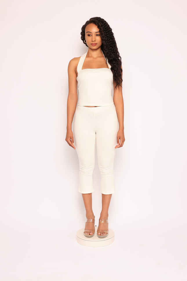 Halter neck top & capri leggings set - Muvin 