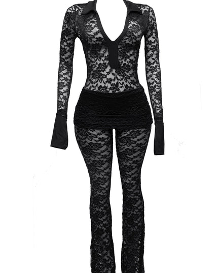 Lace bodysuit & pants set - Muvin 