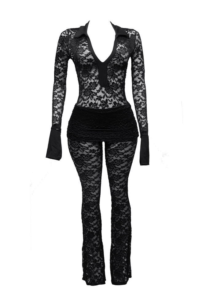 Lace bodysuit & pants set - Muvin 