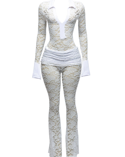Lace bodysuit & pants set - Muvin 