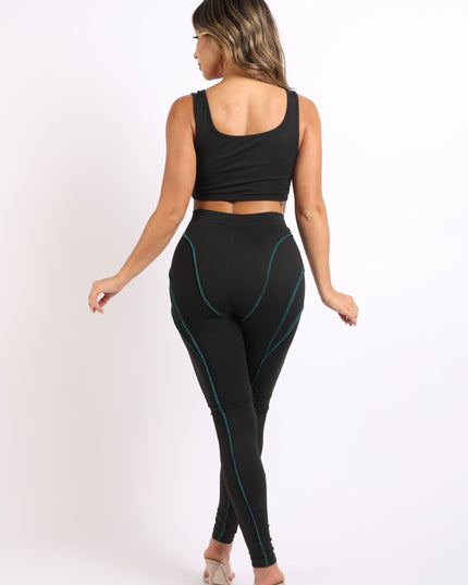 Stitch detailed tank and leggings set - Muvin 