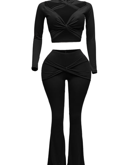 Strappy cutout detailed pant set - Muvin 
