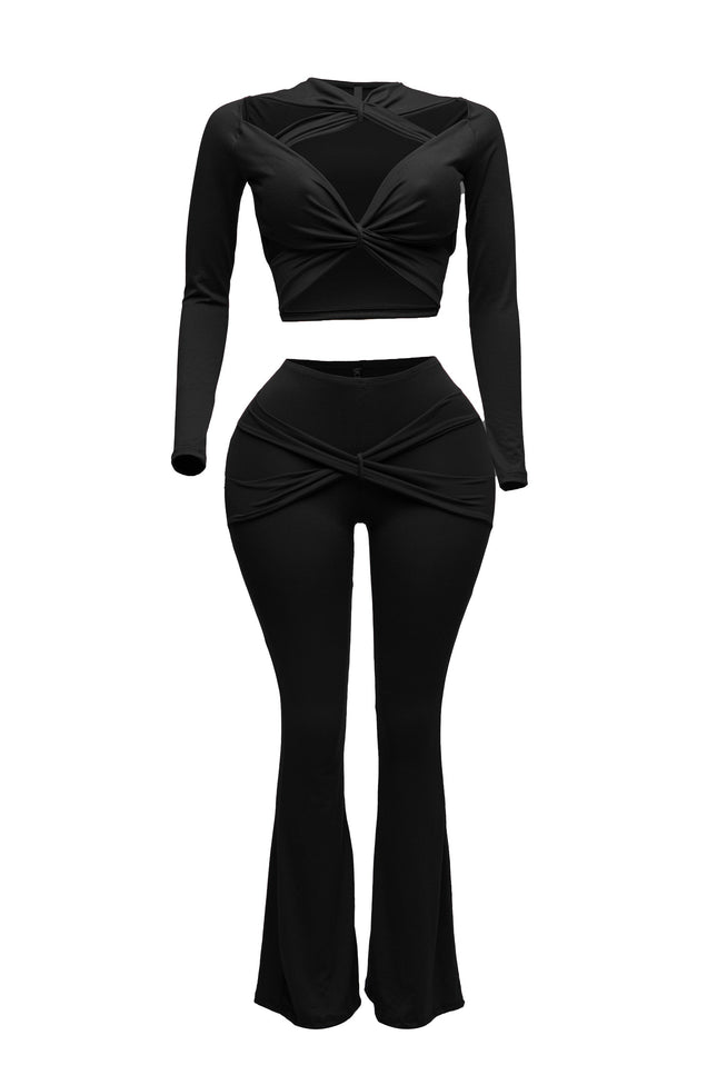 Strappy cutout detailed pant set - Muvin 