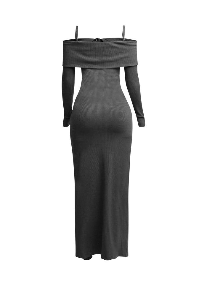 Long length spaghetti strap and off shoulder top & skirt leggings set - Muvin 