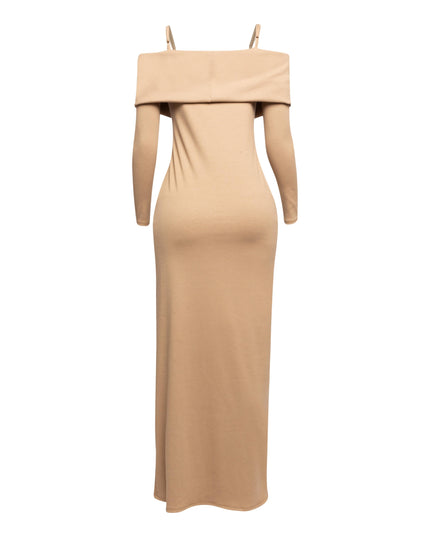 Long length spaghetti strap and off shoulder top & skirt leggings set - Muvin 