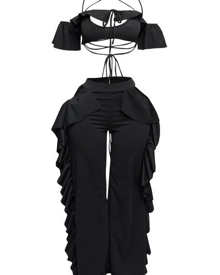 Strappy ruffled pants set - Muvin 