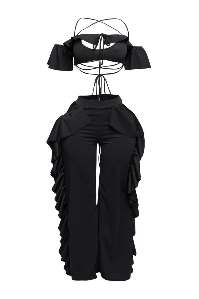 Strappy ruffled pants set - Muvin 