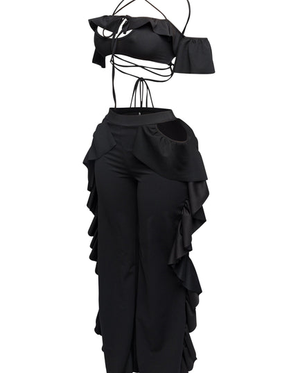Strappy ruffled pants set - Muvin 