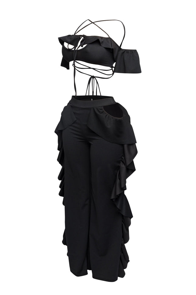 Strappy ruffled pants set - Muvin 